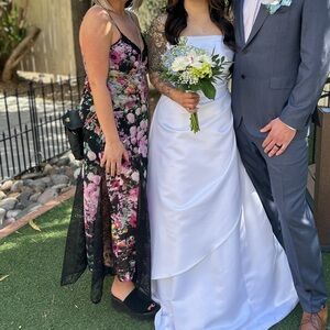 Steve Madden Floral Maxi Dress with Black Lace Overlay